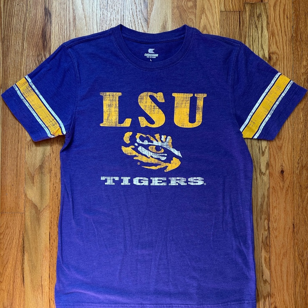 Colosseum Purple and Yellow LSU Graphic Tee